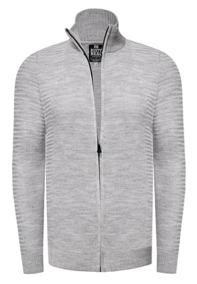 Fijne gebreide jas in biker-stijl met slim fit pasvorm
