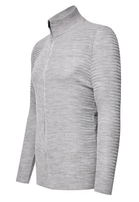 Fijne gebreide jas in biker-stijl met slim fit pasvorm