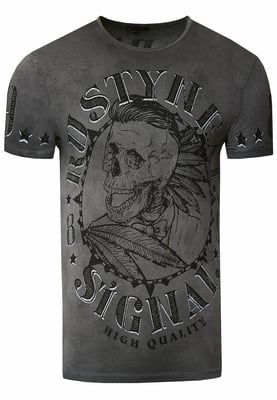 T-shirt met een was met schedelprint