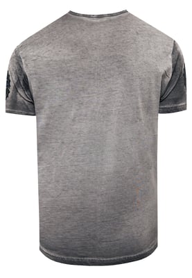 T-shirt met logo-print en knoopsluiting