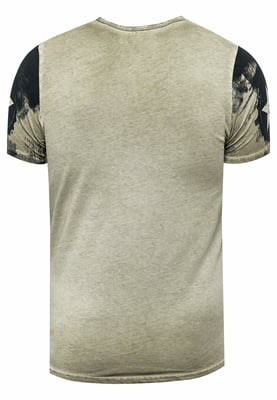 T-shirt met logo-print en knoopsluiting