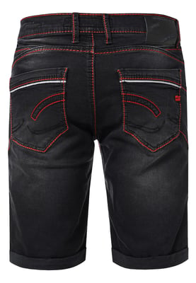 Jeansshorts "RUBEN" met contrastnaad en open knoopsluiting