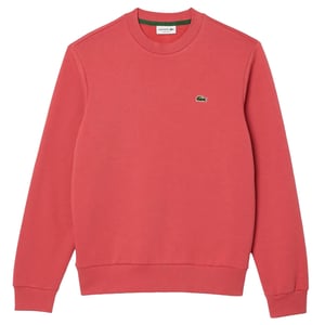 Lacoste Uniseks Fleece Sweatshirt met ronde hals voor volwassenen (Rood)