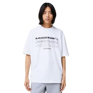 Lacoste Heren Biologisch Katoen Losjes T-shirt (Wit)