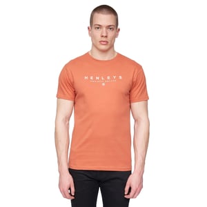 Henleys Heren Ninesix Logo T-Shirt (Baksteen Rood)