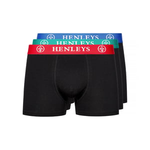 Henleys Heren Primas Boxershorts (Set van 3) (Zwart)