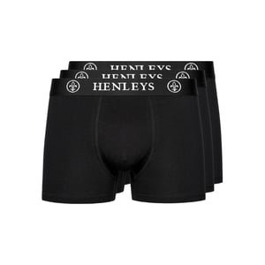 Henleys Heren McBlacken Boxershorts (Set van 3) (Zwart)