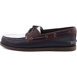 Sperry Authentic Original 2 Eye Leren Heren Bootschoenen In Marineblauw/Wit/Bruin
