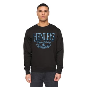 Henleys Heren Henbank Ronde Hals Sweatshirt (Zwart)