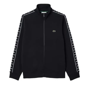 Lacoste Heren Logo Strip Sweatshirt met rits (Zwart)