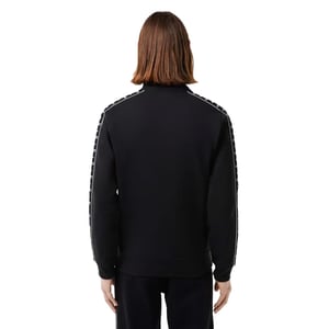 Lacoste Heren Logo Strip Sweatshirt met rits (Zwart)