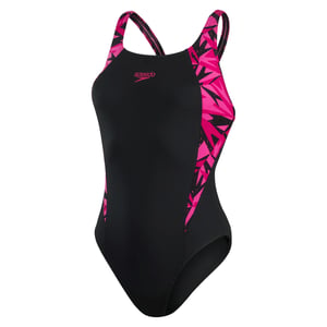 Speedo Dames/dames Hyperboom Splice Eco Endurance+ One Piece Swimsuit (Zwart/roze)