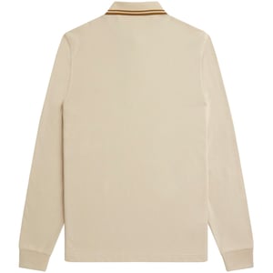 Fred Perry Long Sleeve Twin Tipped Oatmeal Beige Poloshirt