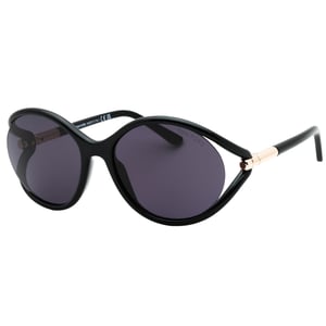 Tom Ford Dark Smoke Lens Glanzende Zwarte Zonnebril
