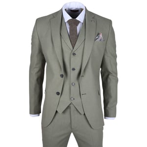 Heren Sage Tailor Fit 3-delig Linnen Zomer Trouwsuit
