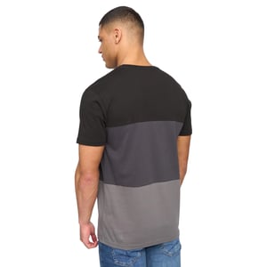 Henleys Heren Henpanel Kleurblok Katoenen T-Shirt (Zwart)