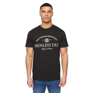 Henleys Heren Henclose Katoenen T-Shirt (Zwart)