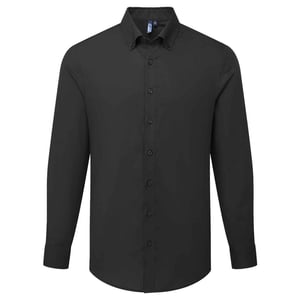 Premier Heren Supreme Oxford Formeel Overhemd Met Lange Mouwen (Zwart)