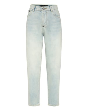 Denim Trousers Mom Fit Logo