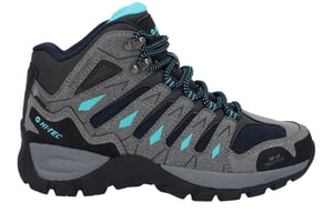Hi-Tec Corzo Mid Pu Suede Wandelschoenen Voor Dames In Grafietgrijs/Donkerrood