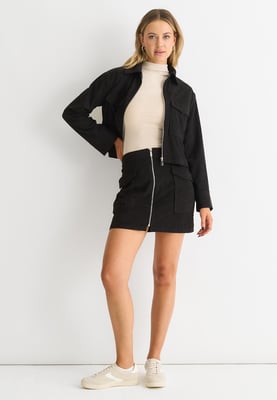 Koord Zip Up Boxy Jas