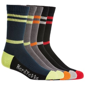 Hard Yakka Crew Katoen Unisex Volwassenen Multikleurige Werk Sokken