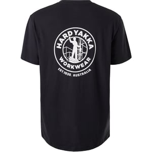 Hard Yakka Heritage Icon Katoenen Zwart T-Shirt voor Mannen