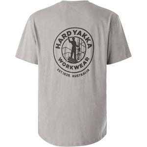 Hard Yakka Heritage Icon Katoenen Grijze T-Shirt voor Heren