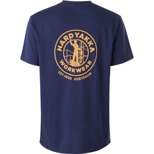 Hard Yakka Heritage Icon Katoenen Blauwe T-shirt voor Mannen