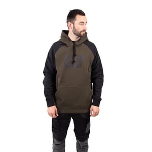 Caterpillar Raglan Katoenen Heren Mos Groen Hoodie Sweatshirt
