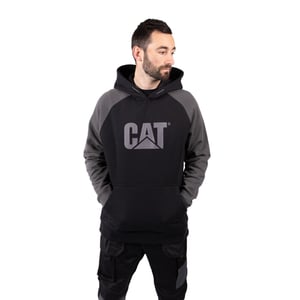 Caterpillar Raglan Katoenen Zwarte Hoodie voor Mannen