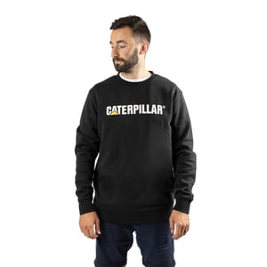 Caterpillar Middengewicht Crewneck Katoenen Mannen Zwarte Sweatshirt