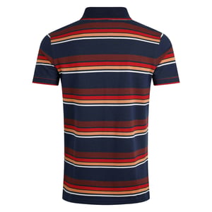 Weird Fish Heren Sunbury Stripe Organic Cotton Polo Shirt (Donkerblauw)