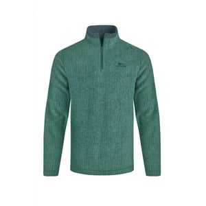 Weird Fish Heren Newark Grid Eco Friendly Quarter Zip Fleece Top (Bladgroen)