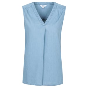 Mountain Warehouse Dames/Tussen Toscane Chambray Mouwloze Shirt (Lichtblauw)