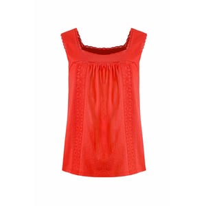 Weird Fish Dames/Dames Chelle Organic Cotton Square Neck Vest Top (Tango rood)