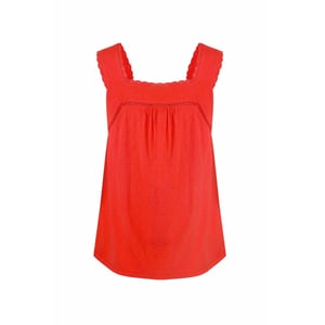 Weird Fish Dames/Dames Chelle Organic Cotton Square Neck Vest Top (Tango rood)