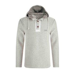 Weird Fish Heren Bakersfield Macaroni Knop Hals Hoodie (Ecru)