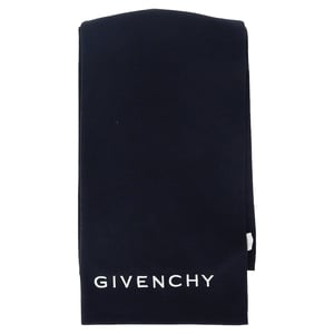 Givenchy Logo Sjaal in Navy Blauw Wol