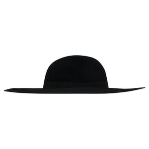 Saint Laurent Riem Band Platter Rand Hoed in Zwart Wol