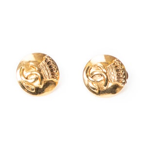 CC Crown Round Clip On Earrings  Oorbellen