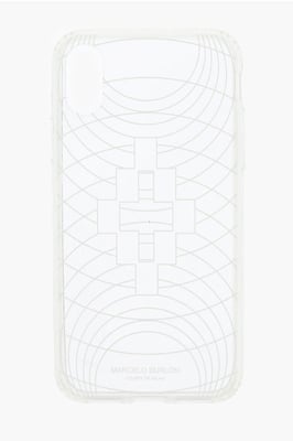 reliëf bedrukt transparant TECHNOFOLK XS iPhone-hoesje in wit