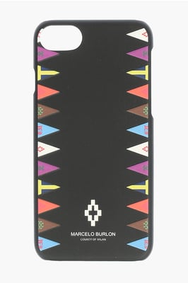 reliëf bedrukte FLAGS SIDES 7 iPhone-hoes in zwart