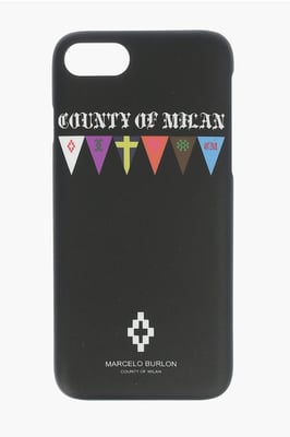 reliëf bedrukte FLAGS SIDES 7 iPhone-hoes in zwart