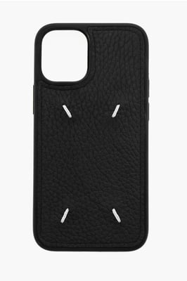 MM11 Gestructureerd leren 12 Mini iPhone-hoesje in zwart
