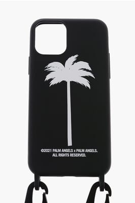 Palmboom bedrukte 11Pro nek iPhone-hoes in zwart