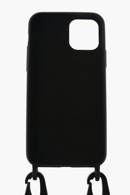 Palmboom bedrukte 11Pro nek iPhone-hoes in zwart