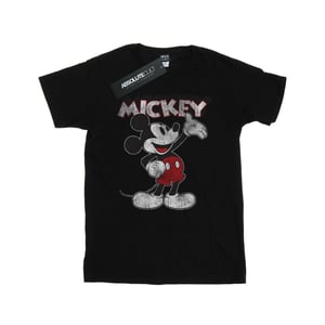 Disney Heren Mickey Mouse Presents T-Shirt (Zwart)