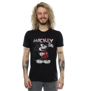 Disney Heren Mickey Mouse Presents T-Shirt (Zwart)