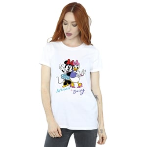 Disney Dames/Dames Minnie Mouse En Madeliefje Katoenen Vriendje T-shirt (Wit)